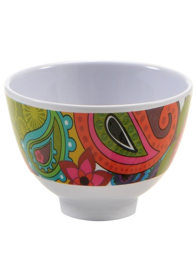 فرنش بول طقم أوعية ميلامين صغيرة من فرنش بول، 4 قطع، سعة 10 أونصات سائلة، وعاء تقديم صغير - للوجبات الخفيفة، والتوابل، والصلصات، والحلويات، والآيس كريم - مقاوم للكسر، آمن للطعام، خالٍ من مادة BPA، آمن للغسل في غسالة الأطباق، 4 بوصات، بنقشة زهور - Image 2