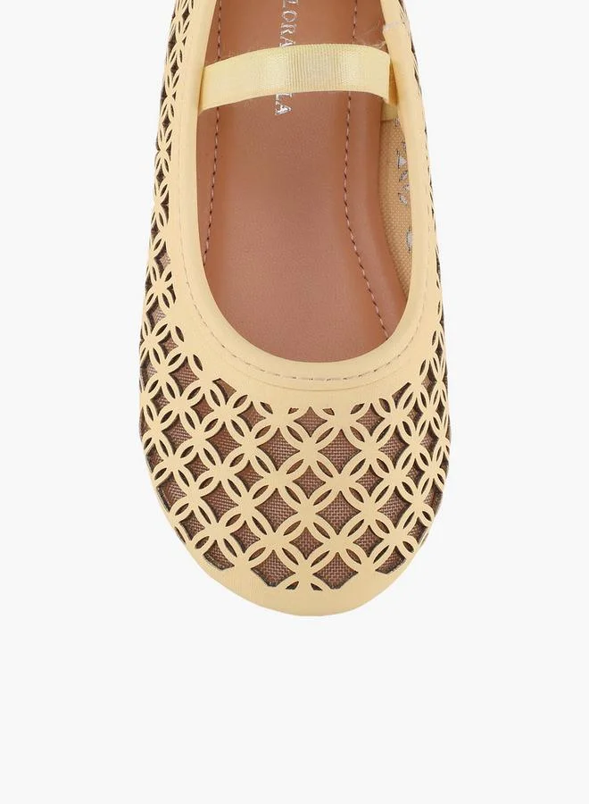 Flora Bella By Shoexpress YELLOW Flora Bella Girls Laser Cut Ballerina Shoes for Women | Best Price UAE