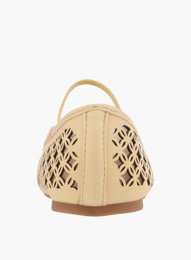 Flora Bella By Shoexpress YELLOW Flora Bella Girls Laser Cut Ballerina Shoes for Women | Best Price UAE