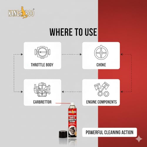 Kangaroo Choke Carburettor Throttle Body Cleaner Spray | Fuel Oil Deposit Cleaner Spray 500 Ml Each (Pack Of 1). - Image 4