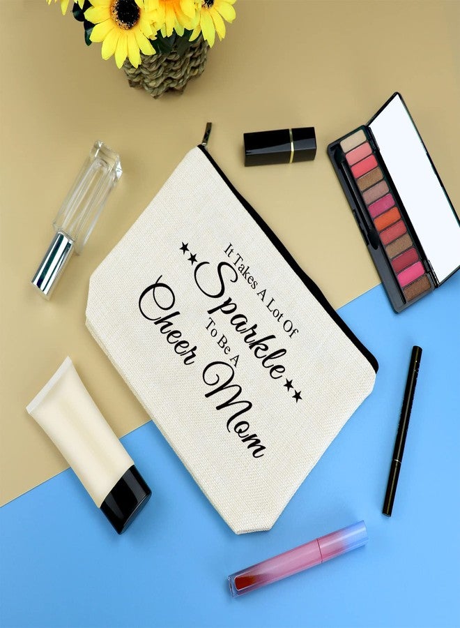 Mikela Cheer Mom Coach Gift Makeup Bag Cheerleading Coach Mom Appreciation Thank You Gift Mother's Day Birthday Graduation Present for Sister Cheer Mother Cosmetic Bag Travel Zipper Toiletries Pouch - Image 3