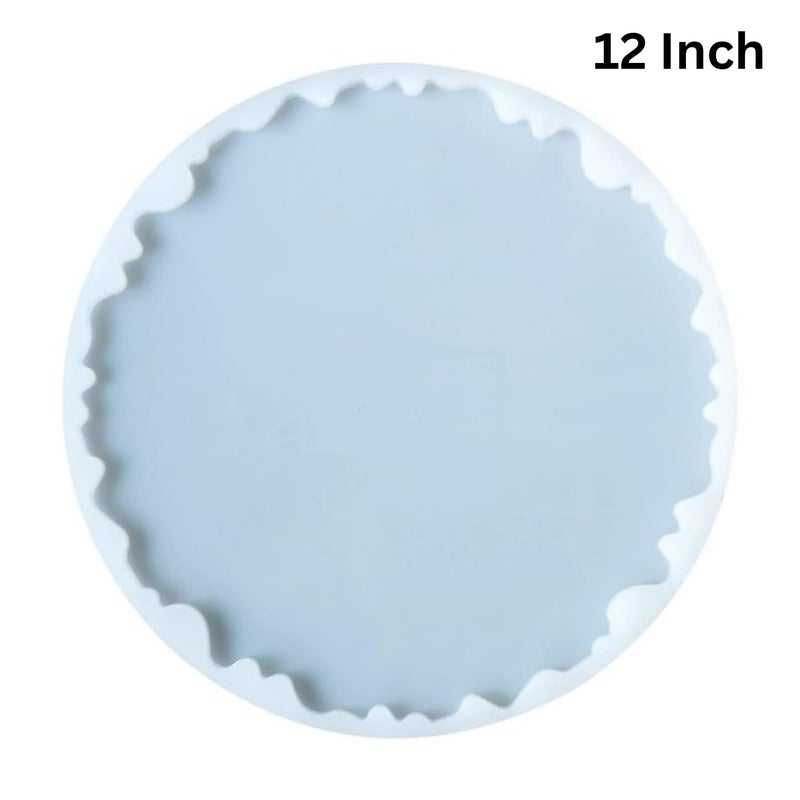 SNOOGG 12 Inch Modern Style Agate Silicone Mold with a 15mm Depth Ideal for epoxy Resin Casting Its Uneven geode Design Makes it Perfect Like Picture Decorations and Clock Crafting - Image 2