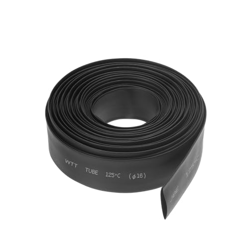 OLIREXD Heat Shrink Tube, Wire Wrap Electrical Cable Ratio 2:1 Shrinkable Shrinking Sleeving Shrink Wrap Wire Connectors Black (6M / 20Ft, Dia.16mm) - Image 1