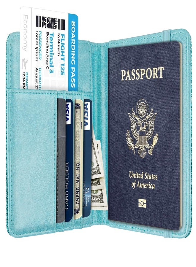 Coco Rossi Passport Holder Cover,Traveling Passport Case Cute Passport Wallet for Women,Tiffany Glitter - Image 2
