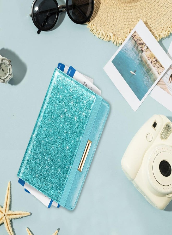Coco Rossi Passport Holder Cover,Traveling Passport Case Cute Passport Wallet for Women,Tiffany Glitter - Image 4