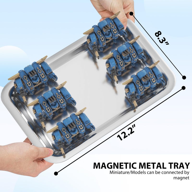 ITHWIU Miniature Storage Case with 6 Metal Trays, Acrylic Clear Miniature Display Case Transport Case with Magnetic Door - Image 4