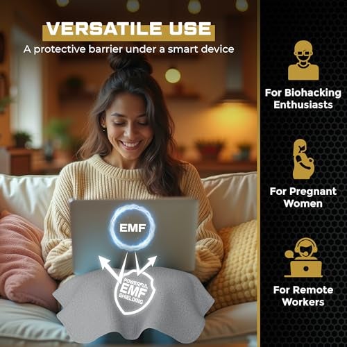 Gardava Faraday Blanket for Lap - New for 2026 - Electromagnetic Sheilding While Using Your Laptop, Cell Phone or Other Electronics, 3rd Party Tested (18"x18"), Gray - Image 2