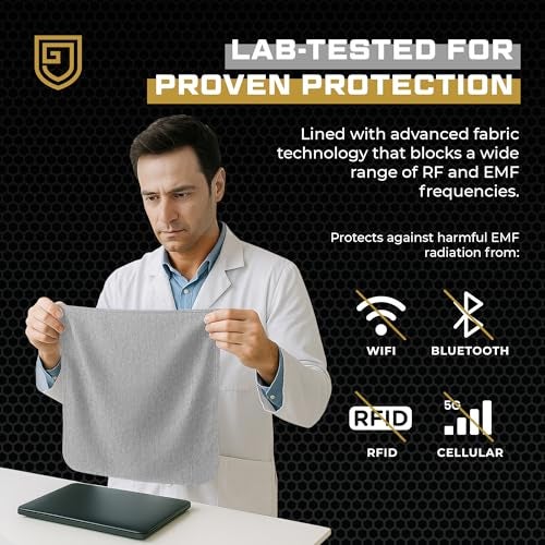 Gardava Faraday Blanket for Lap - New for 2026 - Electromagnetic Sheilding While Using Your Laptop, Cell Phone or Other Electronics, 3rd Party Tested (18"x18"), Gray - Image 5