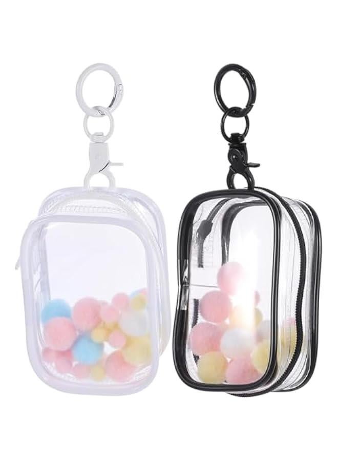 Arabest 2 Sets three-dimensional storage rack doll bag key chain Toy Display Holder Keychain Clear Figure Doll Display Container artwork Model Case baby bag Clear Figure Doll Bag - Image 1