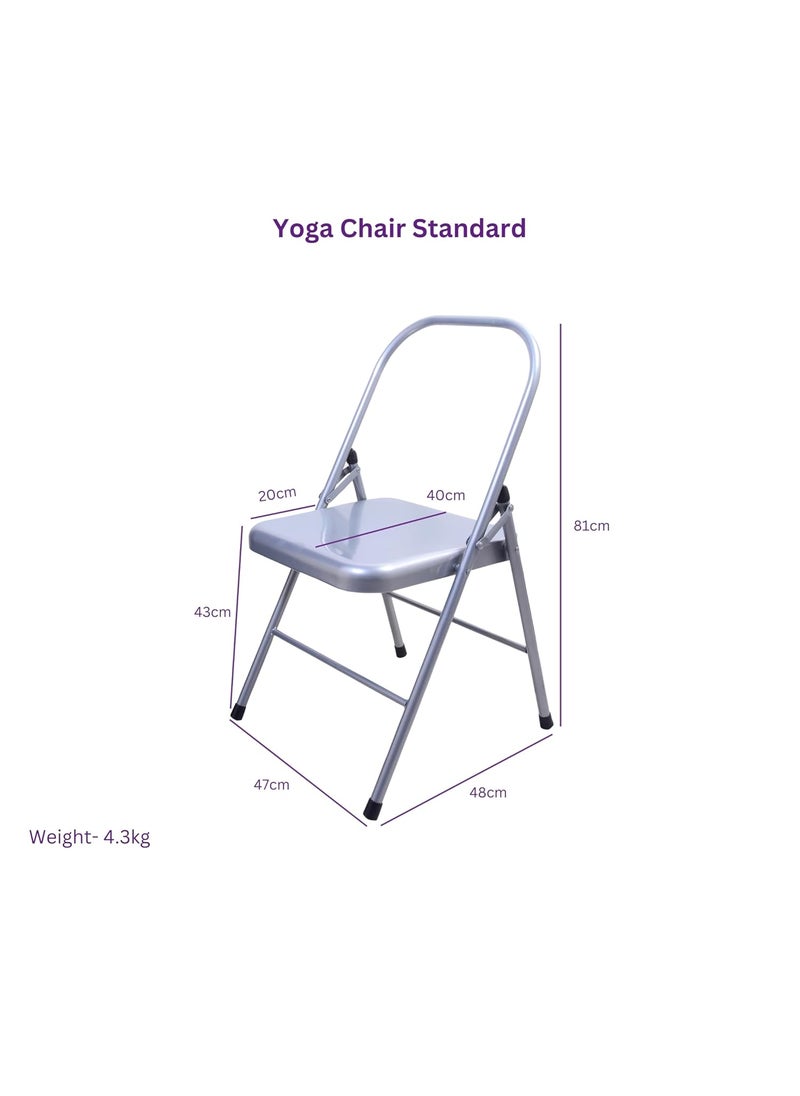 YOGIKUTI YOGIKUTI Silver Yoga Chair Metal Yoga Chair Iyengar Yoga Chair Yoga Chair Backless Yoga Chair Standard Iyengar Yoga Props  - Image 2