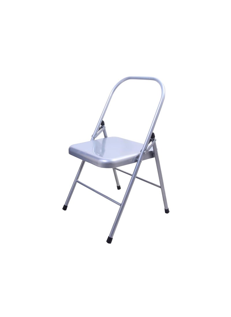 YOGIKUTI YOGIKUTI Silver Yoga Chair Metal Yoga Chair Iyengar Yoga Chair Yoga Chair Backless Yoga Chair Standard Iyengar Yoga Props  - Image 1