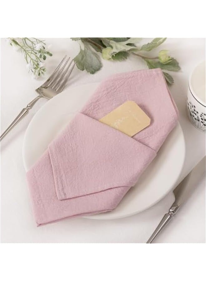 Thanksgiving Napkins Pink Linen Cloth Napkins Washable Dinner Napkins 17x17 for Fall Friendsgiving Baby Shower Wedding Decoration Set of 4 - Image 4