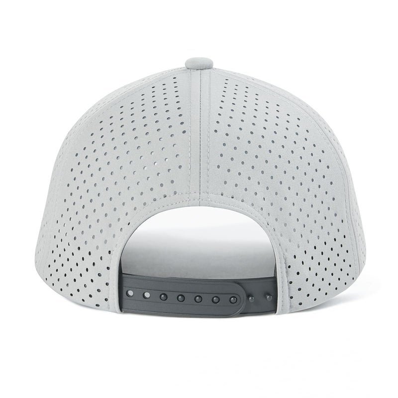 VOBOOM Men Quick Dry Baseball Cap Laser Cut Mesh Ball Curved Brim Snapback Hat (Grey) - Image 3