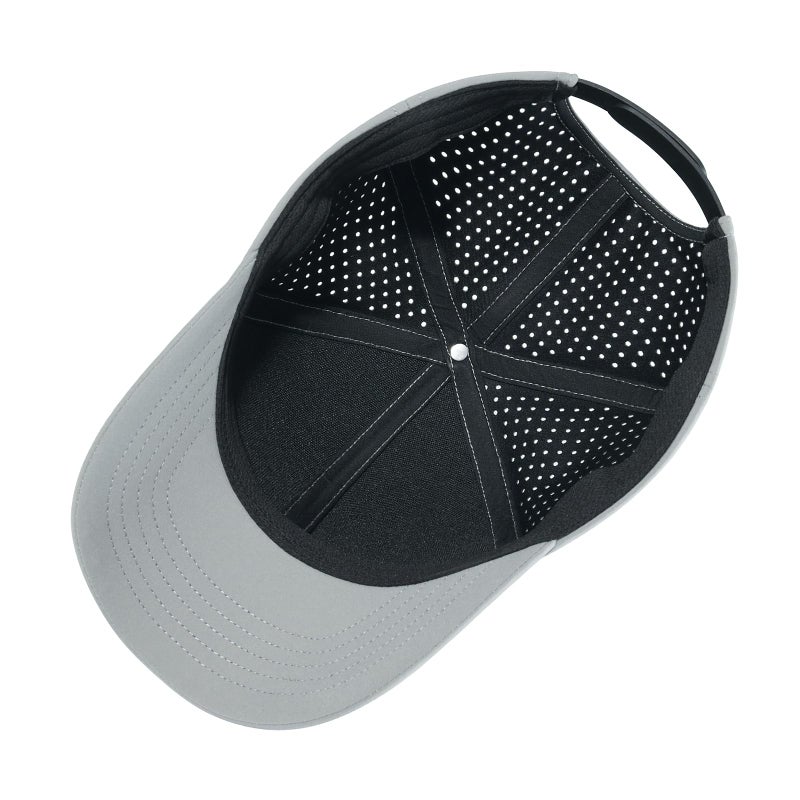VOBOOM Men Quick Dry Baseball Cap Laser Cut Mesh Ball Curved Brim Snapback Hat (Grey) - Image 4