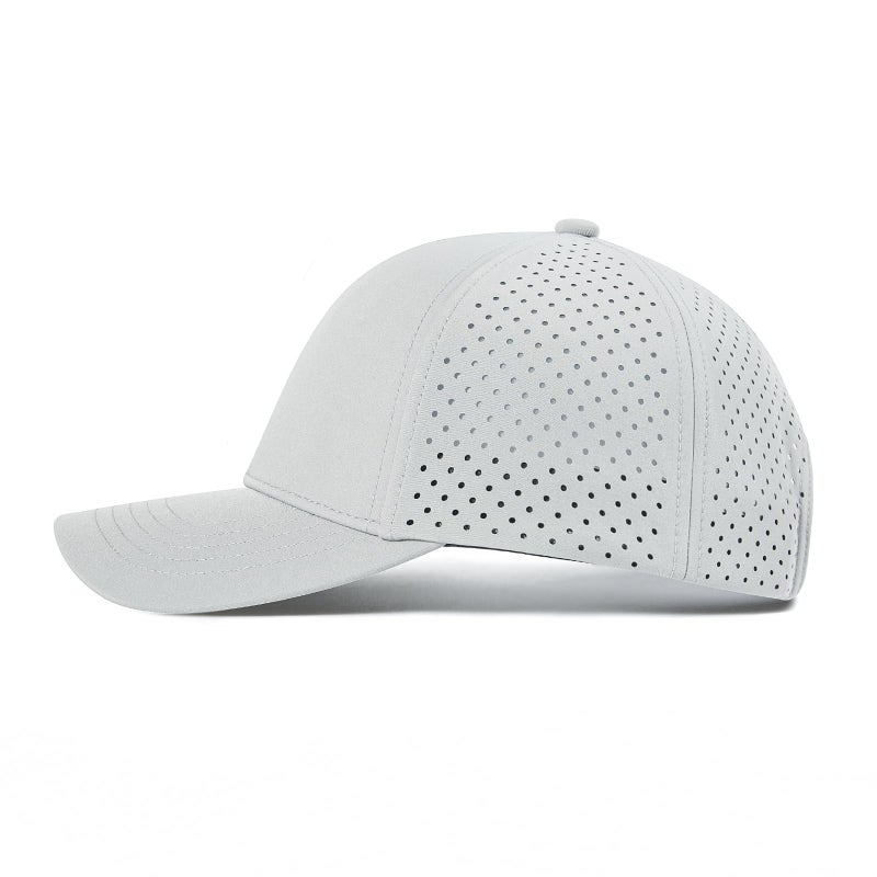VOBOOM Men Quick Dry Baseball Cap Laser Cut Mesh Ball Curved Brim Snapback Hat (Grey) - Image 2