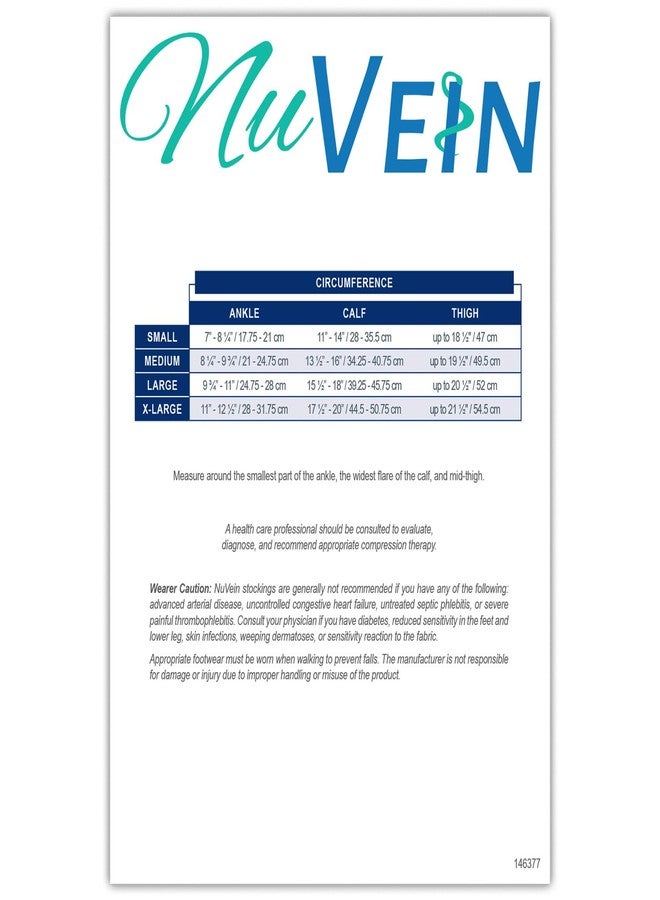 NuVein Sheer Compression Stockings for Women, 15-20 mmHg Support, Medium Denier, Thigh High, Closed Toe, Beige, Large - Image 3
