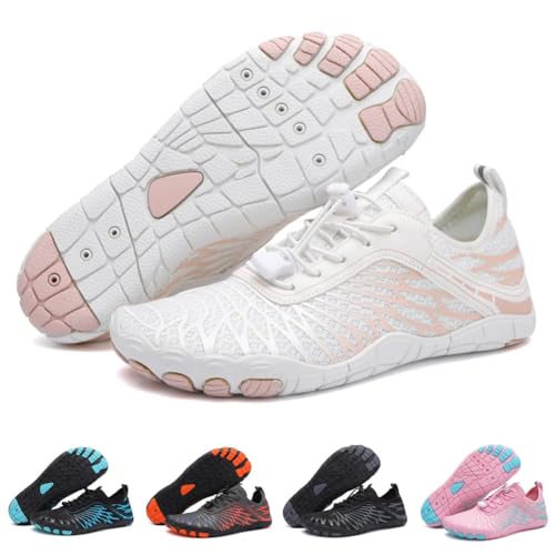 ELETON Hike Barefoot Shoes Womens Men Footwear,Pro-Healthy&Non-Slip Water Shoe for Women Men, Wide Toe Running Shoes Boots Sneakers Unisex White - Image 1