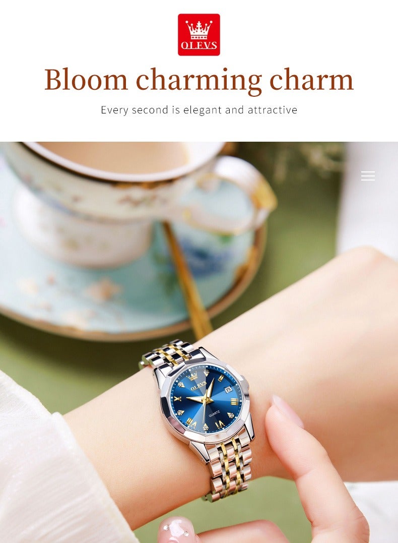 أوليفز ساعات نسائية أنيقة من الفولاذ المقاوم للصدأ ومقاومة للماء كوارتز أنالوج 9931 - Image 5