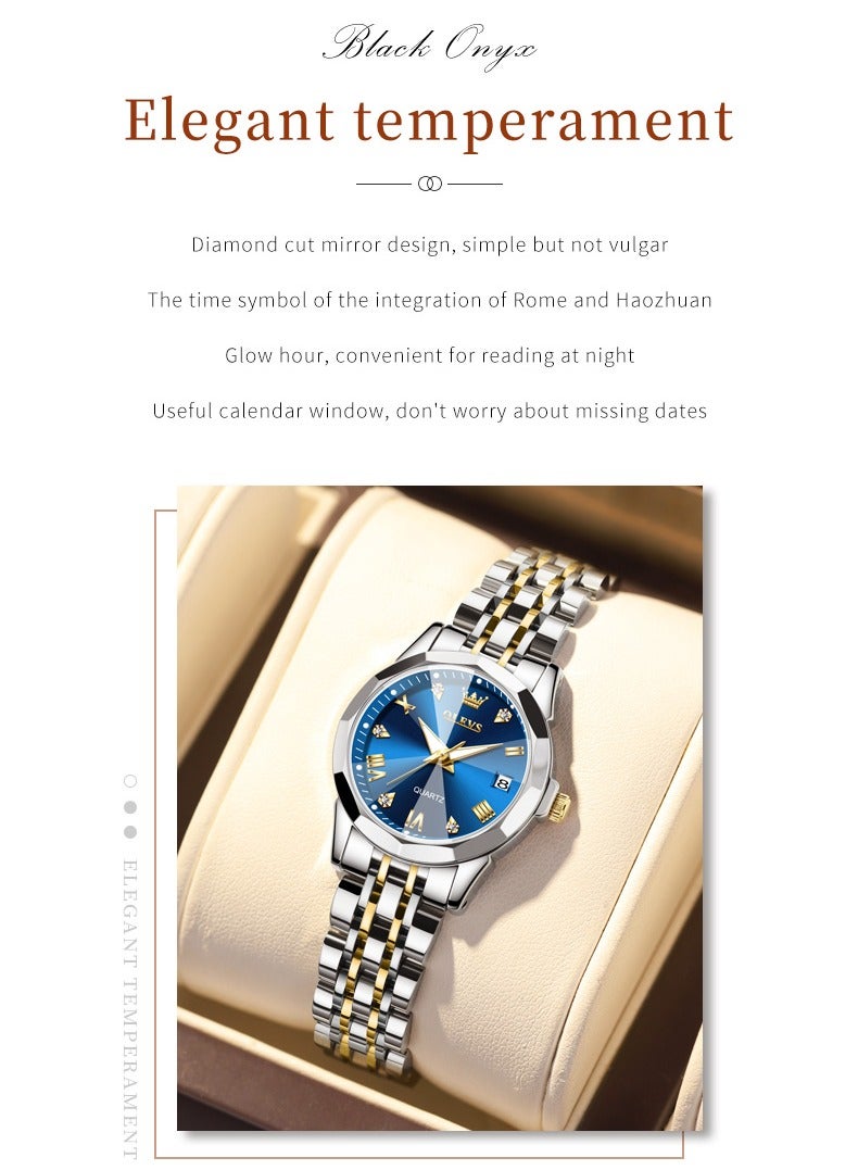 أوليفز ساعات نسائية أنيقة من الفولاذ المقاوم للصدأ ومقاومة للماء كوارتز أنالوج 9931 - Image 4