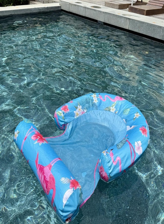 uniforu 2 Pack Pool Floats Adult, Pool Lounger Float Raft Floating Chair with Leg-Rest, Adult Pool Float Chair for Swimming Pool, Beach, Lake - Image 5