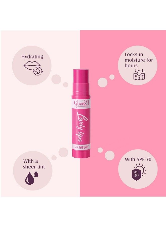 Glam 21 Glam21 Moisturizing Lip Balm;Fruit Extract & Infused Active Ingredients;16 Hour Water Locking Formula;Strawberry2.5Gm - Image 4