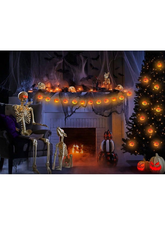 Runleo Halloween Pumpkin String Lights, 30 LED 16.4 FT 8 Modes Timer 3D Waterproof Orange Jack-O-Lantern Battery Operated Decorative Twinkle Lights for Indoor Bedroom Camper Decor Party Decorations - Image 4
