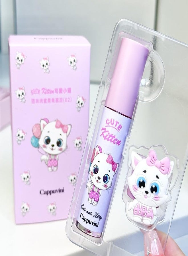 Cappuvini Cute Kitten Honey Soft Lip Mud | Liquid Lipstick with Matte Finish | Featherlight Breathable Lips Color | Clean Girl & Y2K Style Beauty Product | Pink & Peach Color Options | Cute Pastel Kitten Character Cap Design | Fade-Resistant Comfortable Wear | Smooth Gliding Lip Mud for women (02# Pink, 2.5g) - Image 5