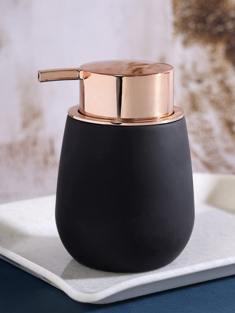 HAINE HAINE Unbreakable Liquid Soap Dispenser for handwash with Chrome Bronze Color Pump 250ml Black 1 
