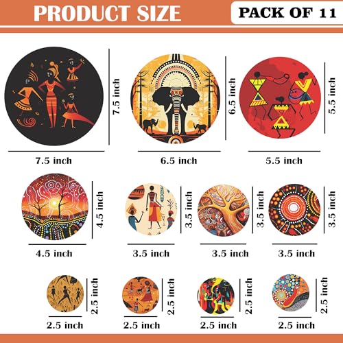 Rousrie Wooden Wall Hanging For Home Décor, Set of 11, Living Room, Bedroom, Office Decoration (Rajasthani) - Image 5