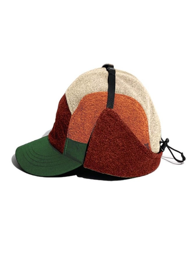 FASHIXD Winter 5 Panel Baseball Cap with Ear Flap, Vintage Fleece Flat Brim Cap for Men Women (US, Alpha, One Size, Khaki/Green) - Image 4