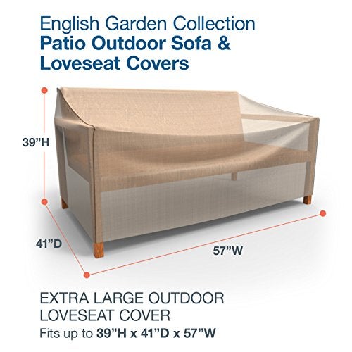 Budge P3W03PM1 English Garden Patio Loveseat Cover Heavy Duty and Waterproof, Extra Large, Tan Tweed - Image 2