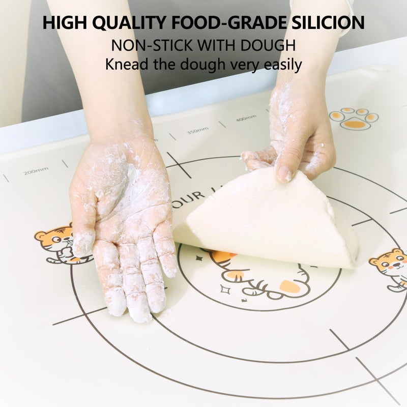 COOKSTYLE 34x24 Inch Extra Thick Silicone Pastry Board, Silicone Baking Mat with Measurements, Non-slip Silicone Mat, Kneading Counter Mat, Non-Stick Dough Mat with Edge Heightening - Image 4