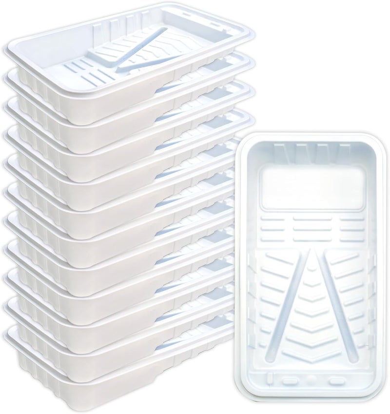 KingOrigin Leak-Proof 4 Inch Paint Tray Liners 12 Pack - Heavy Duty Disposable Paint Roller Trays, Thicker Paint Pan Liners for No Bend, No Mess Painting on Walls, Cabinets, Crafts & Trim - Image 1