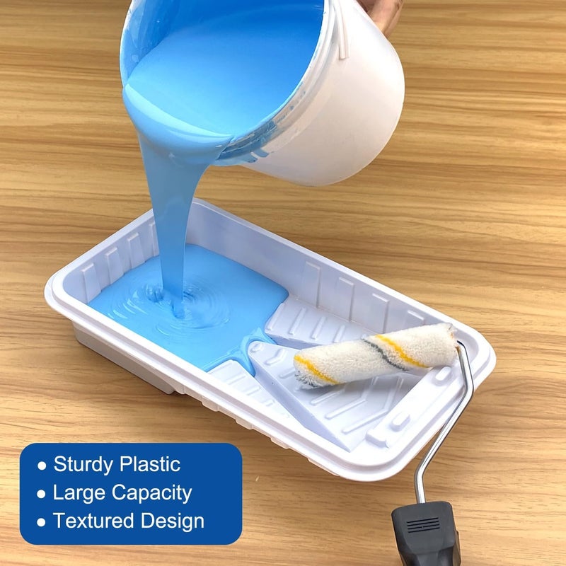 KingOrigin Leak-Proof 4 Inch Paint Tray Liners 12 Pack - Heavy Duty Disposable Paint Roller Trays, Thicker Paint Pan Liners for No Bend, No Mess Painting on Walls, Cabinets, Crafts & Trim - Image 5