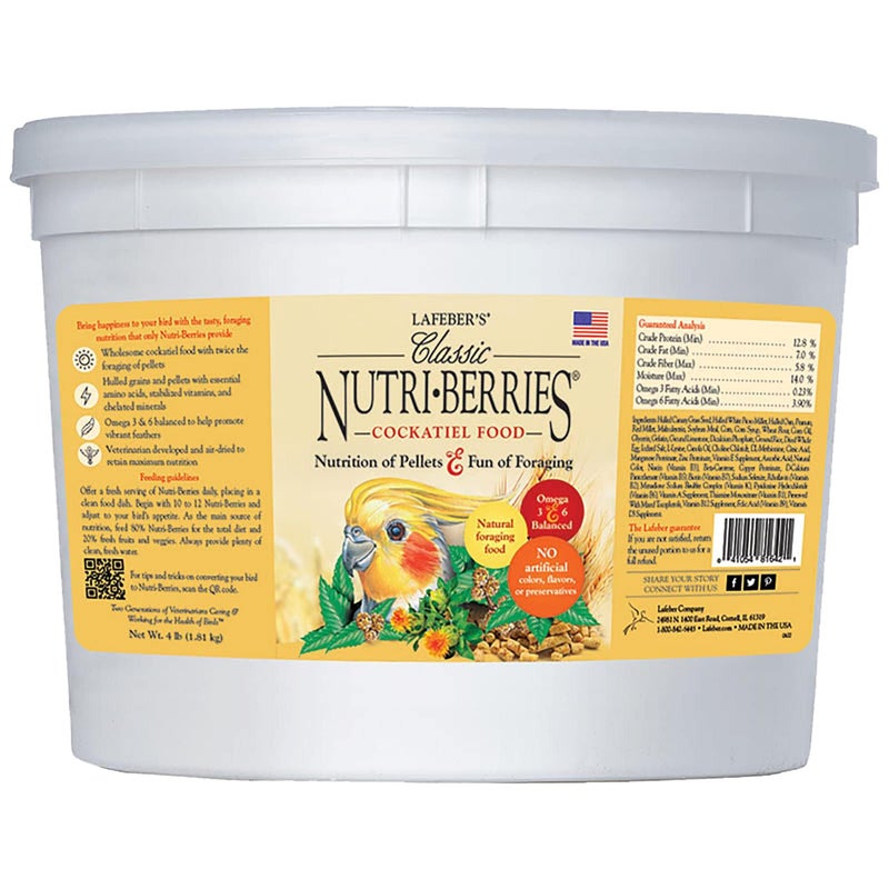 LAFEBER'S Classic Nutri-Berries Pet Bird Food, Made with Non-GMO and Human-Grade Ingredients, for Cockatiels (4 lb) - Image 2