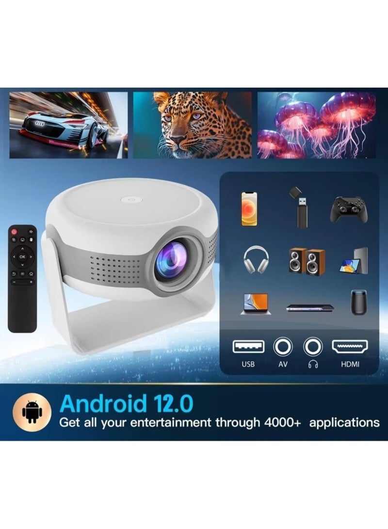 MHR Portable 4K Ultra HD Projector – 360° Rotating Design, Smart Android System, Home & Outdoor Use - Image 2