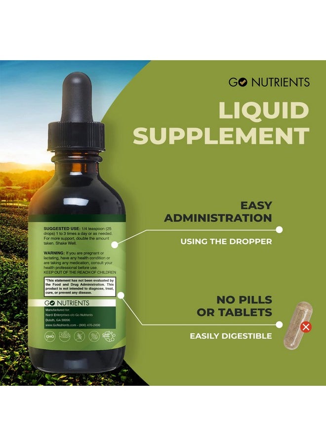 Go Nutrients Prostate Edge Prostate Supplement For Men With Pygeum And Saw Palmetto Extract Plus Stinging Nettle Hydrangea Root Turmeric Root Kelp Olive Leaf 2 Oz Liquid Drops Made In Usa  - Image 4