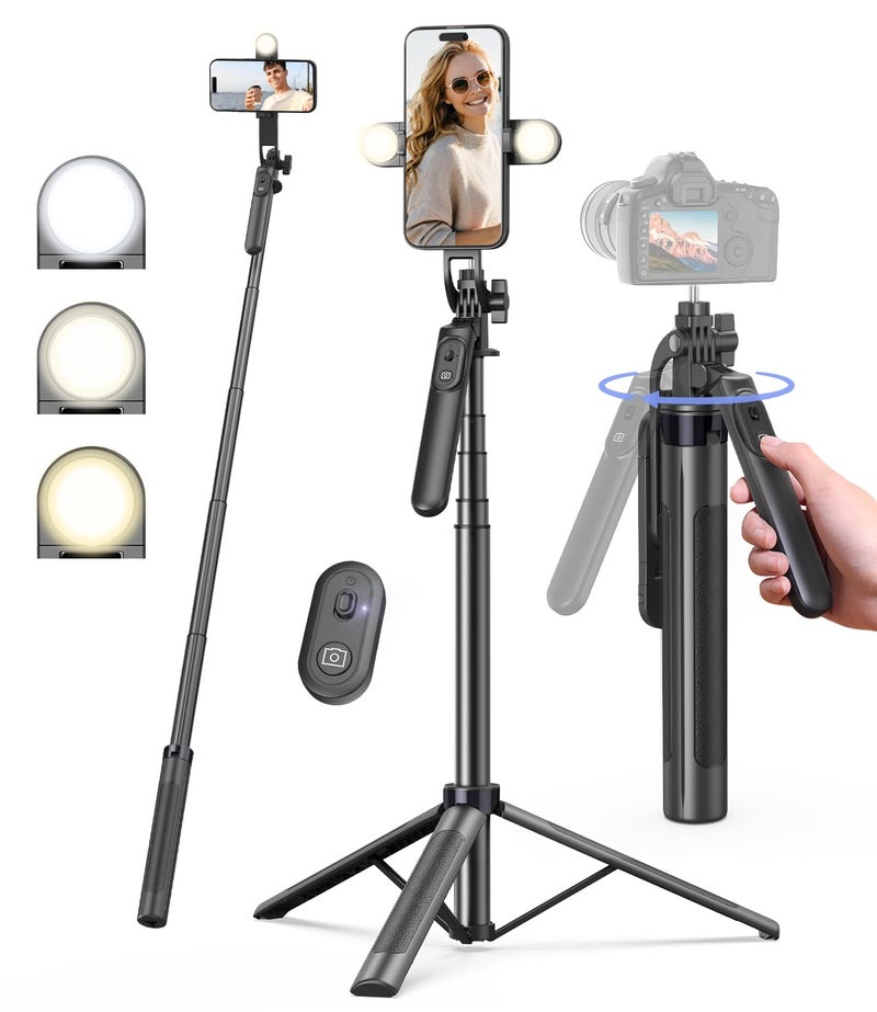 Yeaki 71 Phone TripodTripod for iPhone with Fill Light and Rechargeable RemoteAluminum Selfie Stick Phone Stand Compatible with Cell PhoneCameraRing LightDJIGoPro - Image 2