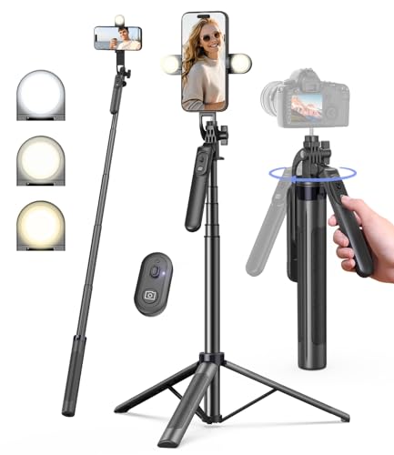 Yeaki 71 Phone TripodTripod for iPhone with Fill Light and Rechargeable RemoteAluminum Selfie Stick Phone Stand Compatible with Cell PhoneCameraRing LightDJIGoPro - Image 1