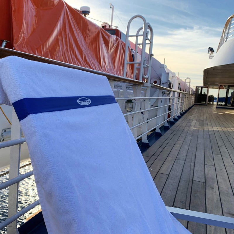 Cruise On أشرطة المناشف لكرسي الرحلات البحرية، 4 عبوات - الخيار الأفضل لمشابك المناشف للكرسي، الشاطئ والمسبح، ضروري لرحلات السفن السياحية 2025 و2027، أزرق - Image 2