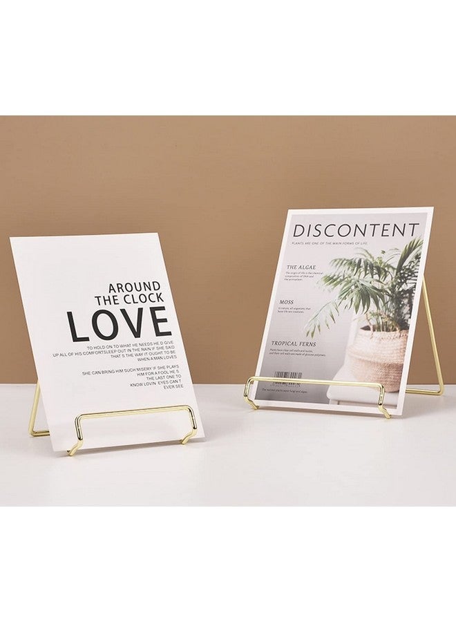 Kiwilon Multipurpose Tablet Holder - Gold | Magazine Rack, Book Holder, Frame Stand, Plate Stand | Large Size Photo Display Holder for Home and Office Décor | Sleek & Modern Styled - Image 2