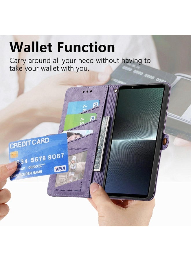 HuHa For Sony Xpreia Ace 3 Geometric Zipper Wallet Side Buckle Leather Phone Case(Purple)  - Image 5