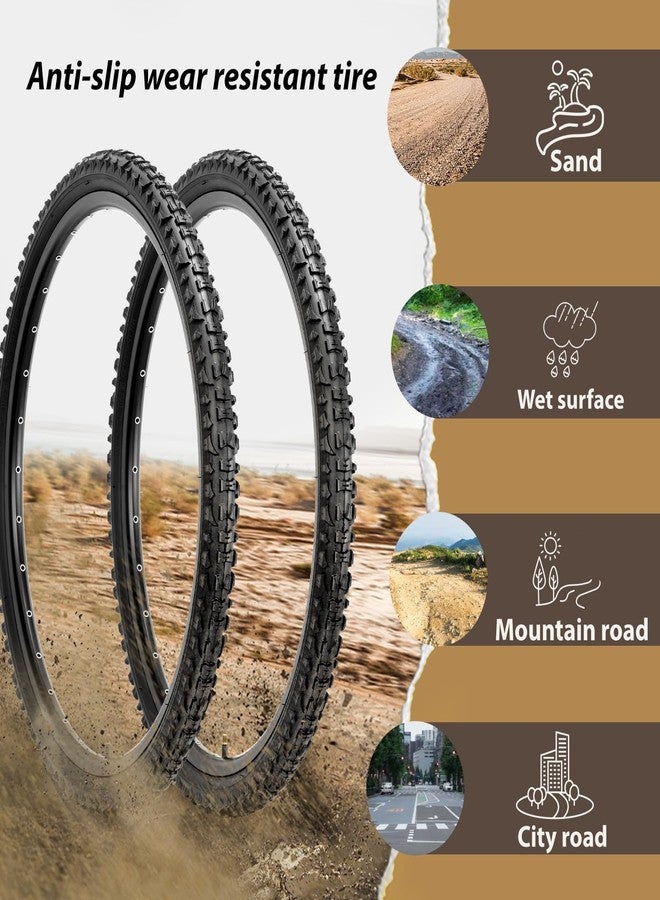 MOHEGIA MTB Tire and Tube Set: 2-Pack 26x1.95 Inch (54-559mm) Folding Mountain Bicycle Tires and Pair Schrader Inner Tubes & Tire Levers for Off-Road Trail Adventures - Image 4