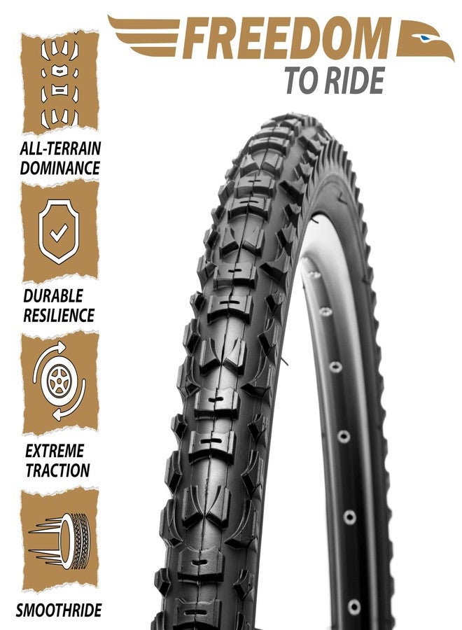 MOHEGIA MTB Tire and Tube Set: 2-Pack 26x1.95 Inch (54-559mm) Folding Mountain Bicycle Tires and Pair Schrader Inner Tubes & Tire Levers for Off-Road Trail Adventures - Image 5