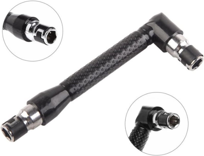 klarako L-Shaped Wrench,L-Shape 1/4 Inch Hex Socket Wrench Double Head with Various Screwdriver Bits Hand Tool,Double-headed L-shaped Socket Wrench Extension Handle Screwdriver - Image 2