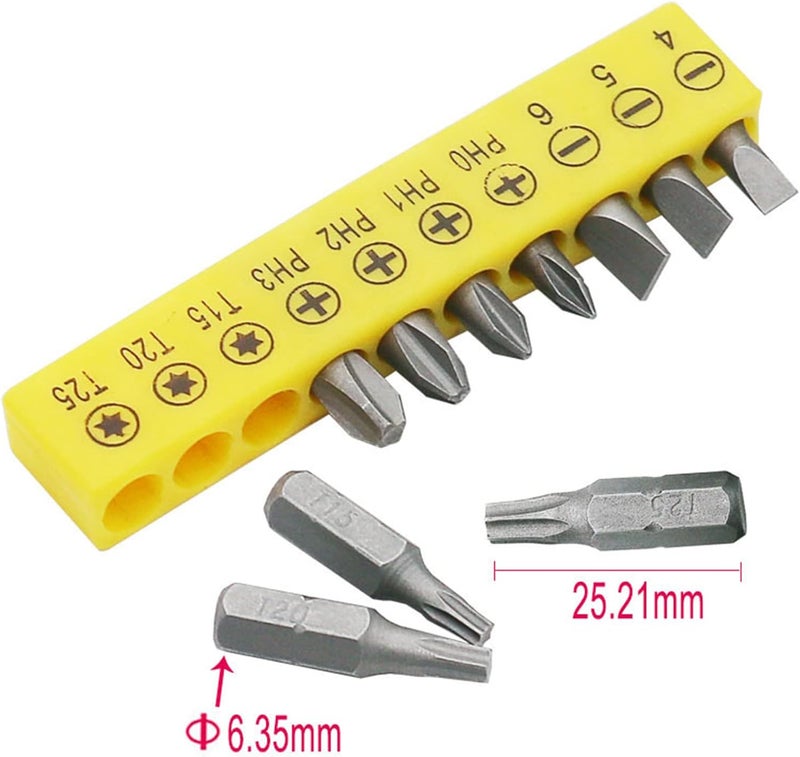 klarako L-Shaped Wrench,L-Shape 1/4 Inch Hex Socket Wrench Double Head with Various Screwdriver Bits Hand Tool,Double-headed L-shaped Socket Wrench Extension Handle Screwdriver - Image 3