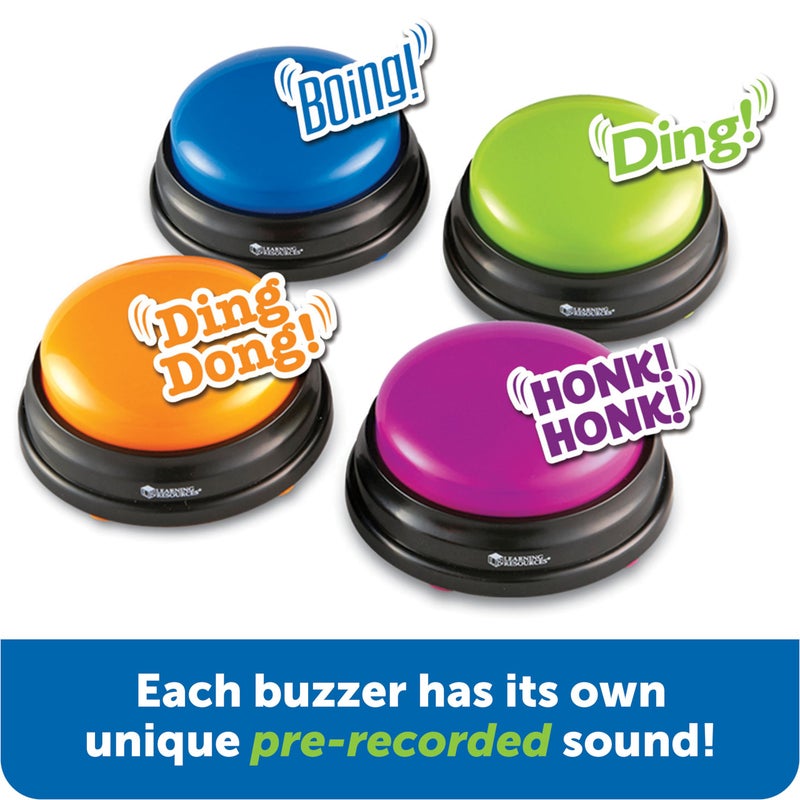 Learning Resources Answer Buzzers - Classroom Must Haves Supplies, Kids Toys, Sound Effect Button, Family Game Shows, Buzzers for Trivia, Participation Tools Boys and Girls Birthday Gifts - Image 5
