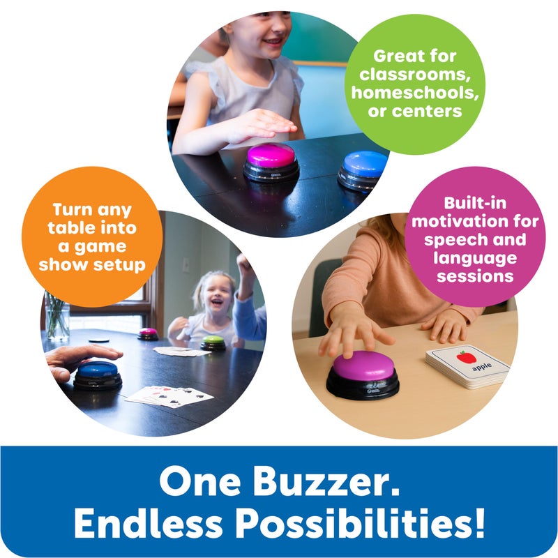 Learning Resources Answer Buzzers - Classroom Must Haves Supplies, Kids Toys, Sound Effect Button, Family Game Shows, Buzzers for Trivia, Participation Tools Boys and Girls Birthday Gifts - Image 3