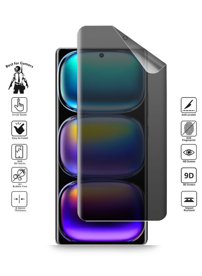 Techie Infinix Hot 50 Pro Plus 4G Full Cover Matte Ceramic Privacy Screen Protector - Explosion-Proof, Anti-Bubble, Anti-Fingerprint - Image 2