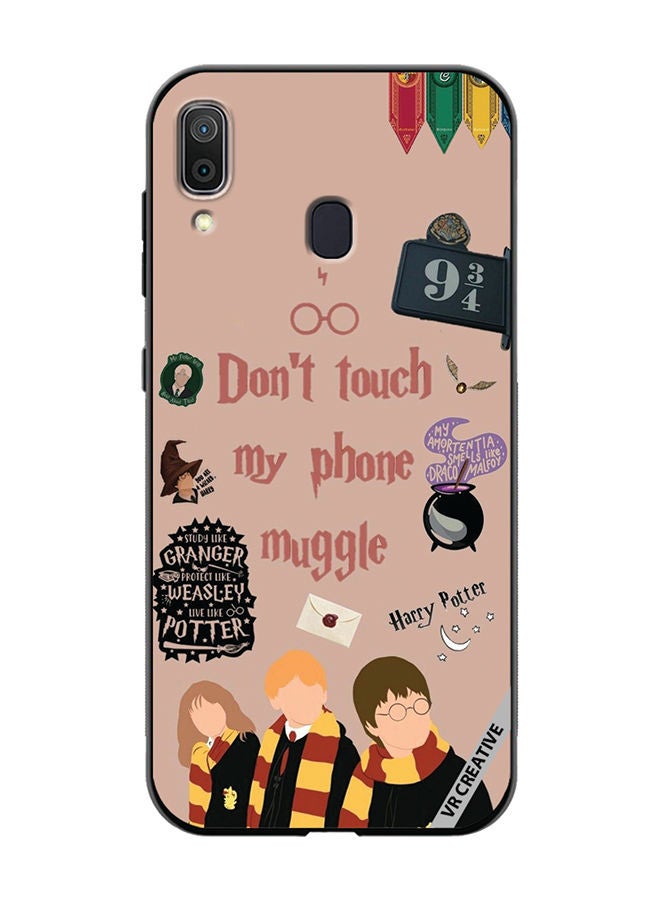 VR CREATIVE Protective Case Cover For Samsung Galaxy A30 Don't Touch My Phone Muggle Design Multicolour - Image 1